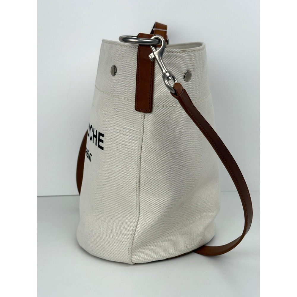 Saint Laurent Rive Gauche Linen Leather Women’s Bucket Bag in Beige - Picture 16 of 16